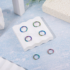 6 pieza de 3 estilos de pendientes de aro huggie de acero inoxidable 202&nbsp;EJEW-TAD0001-01