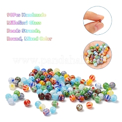 98 pz perline di vetro millefiori fatte a mano&nbsp;LK-YW0001-01