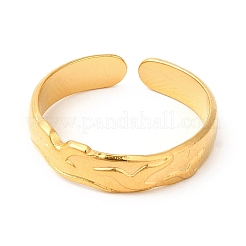 Anillo de puño abierto de acero inoxidable con revestimiento iónico (IP) 201&nbsp;RJEW-E063-45G