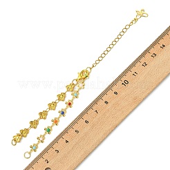 Armbandherstellung: Schmetterling aus Edelstahl 304 und bunte Blume aus Messing-Emaille&nbsp;AJEW-JB01621