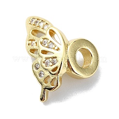 Placcatura a cremagliera in ottone micro pavé di perle di zirconi trasparenti&nbsp;KK-U014-13G