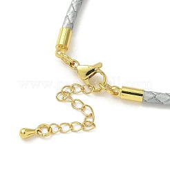Fabrication de bracelets en similicuir rond tressé de 3 mm&nbsp;MAK-S075-01G-L