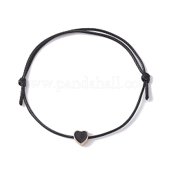 Set di braccialetti con perline intrecciate a forma di cuore smaltato in lega da 2 pz&nbsp;BJEW-JB09739