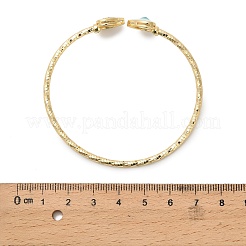 Brazaletes de latón con micro pavé de circonita cúbica transparente para mujer&nbsp;BJEW-B145-08G-01