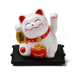 Figurine di gatti fortunati giapponesi alimentati ad energia solare in plastica&nbsp;DJEW-K023-01C