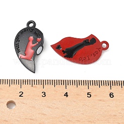 Anhänger aus gespaltener Legierung mit roter und schwarzer Emaille&nbsp;PALLOY-V006-07