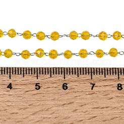 12 pz 12 colori acciaio inossidabile 304 con perline rondelle sfaccettate in vetro catena a maglie fatte a mano collane con pietra portafortuna per le donne&nbsp;NJEW-G195-01P