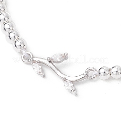 Bracciali a maglie ramificate in ottone con zirconi cubici trasparenti&nbsp;BJEW-JB11897
