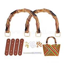2 poignée de sac en plastique ABS en forme de bambou&nbsp;FIND-WH0111-772A