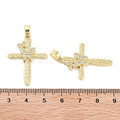 Anhänger aus Messing mit Gestellbeschichtung aus klarem Kubisch Zirkonia&nbsp;KK-Z064-22G