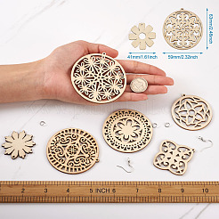 Bricolage 40 paires de kits de fabrication de boucles d'oreilles en bois naturel&nbsp;DIY-TA0003-35P
