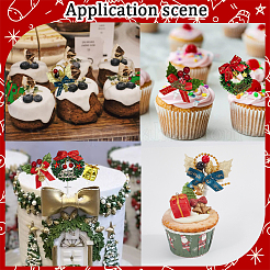 20 stücke 10 arten weihnachten thema kunststoff kuchen einsatz karte dekoration&nbsp;AJEW-SC0003-54A