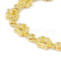 Bracelets chaîne en laiton micro pavé zircone cubique&nbsp;BJEW-P288-02G