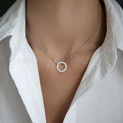 Ensemble collier et boucles d'oreilles géométriques en argent et zircon s925&nbsp;KG6962-3