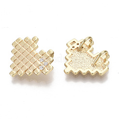Latón micro pavimenta claro cubic zirconia encantos&nbsp;KK-S356-068-NF