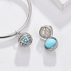 Ciondoli pendenti europei in argento sterling placcati in rodio anti-ossidazione 925&nbsp;STER-FF0013-03