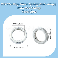 2 Stück 925 Sterlingsilber-Federtorringe&nbsp;STER-SC0001-53