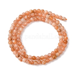 Natürliche sunstone Perlen Stränge&nbsp;G-K423-A01-4mm
