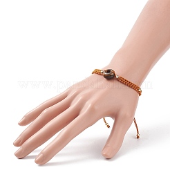 8 Uds 8 estilo donut de piedras preciosas mixtas naturales/juego de pulseras de cuentas trenzadas de disco pi&nbsp;BJEW-JB08967