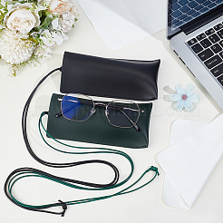 2 pochette de rangement pour lunettes en cuir PU bicolore&nbsp;ABAG-CN0001-84