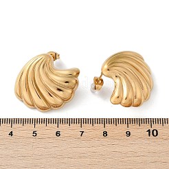 Pendientes de acero inoxidable 304 con forma de ola marina&nbsp;EJEW-M073-07G-01