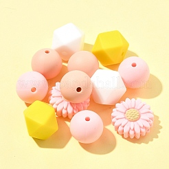 5 styles de perles en silicone écologiques de qualité alimentaire&nbsp;SIL-FS0001-23