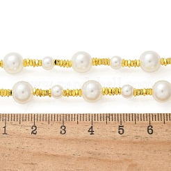Collane rotonde con perle finte in acciaio inossidabile 304 e plastica ABS per donna&nbsp;NJEW-S442-11G
