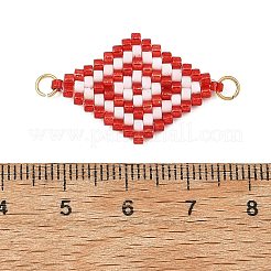Breloques de connecteur de perles de rocaille en verre&nbsp;PALLOY-MZ01416-02