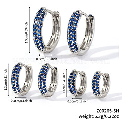 Elegantes pendientes de aro con pavé de latón y circonitas cúbicas&nbsp;GU7152-6