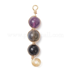 5 pièce 5 styles de pendentifs en perles rondes en jade malaisien naturel teinté&nbsp;PALLOY-JF04051-01