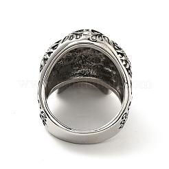 Anillo de acero inoxidable 316 con calavera y cruz para los dedos&nbsp;RJEW-C030-02D-AS