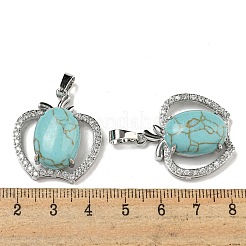 Turquoise synthétique avec pendentifs en zircone cubique transparente&nbsp;G-G133-03P-22