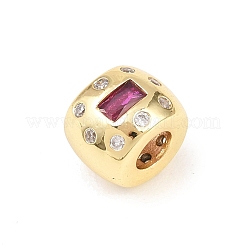 Messing Mikro ebnen Zirkonia European Beads&nbsp;KK-C162-058G