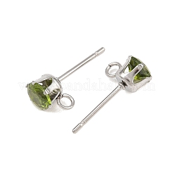 Accessoires de boucles d'oreilles à clous en acier inoxydable 304 sertis de micro-pavés de zircone cubique&nbsp;STAS-H240-56P-06