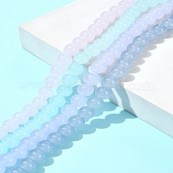 4 Strang 4 Farben Jade-Imitation Glas runde Perlenstränge&nbsp;GLAA-FS0002-07