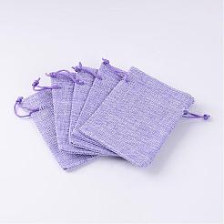Sacs en polyester imitation toile de jute sacs à cordon&nbsp;ABAG-R005-9x12-03