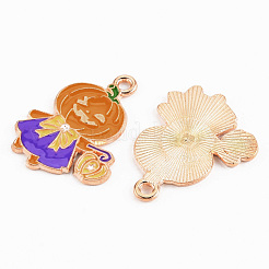 Pendentifs en émail en alliage doré&nbsp;X-ENAM-T018-21