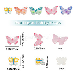 50pcs 2 cabochons en résine de style&nbsp;CRES-SC0002-21