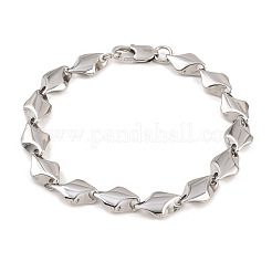 Pulseras de cadena de eslabones rombo de acero inoxidable 304 para hombre y mujer&nbsp;BJEW-G766-03P-01