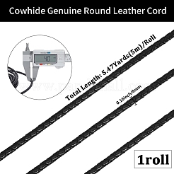 Cordon à lettres rond tressé en cuir de vache de 5 m&nbsp;WL-GF0001-34B-03