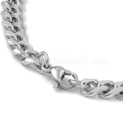 Anlaufgeschütztes Panzerkettenarmband aus Edelstahl 201 mit Verschlüssen aus Edelstahl 304 für Männer und Frauen&nbsp;BJEW-M235-02A-P
