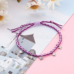 Bracciali di perline intrecciati con fili di nylon regolabili&nbsp;BJEW-JB06058-05