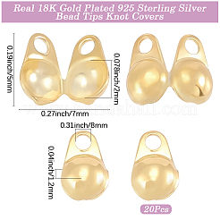20 Stück 925 Sterling Silber Perlenspitzen Knotenabdeckungen&nbsp;STER-BBC0009-68