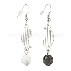 Orecchini asimmetrici abbinati con smalto in lega yin yang&nbsp;EJEW-JE04894-02
