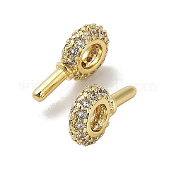 Gancio pendente ovale in ottone placcato con micro pavé di zirconi cubici&nbsp;KK-S397-08A