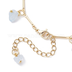 Pulseras con dijes de aguamarina natural y conchas de vidrio&nbsp;BJEW-JB12307-03