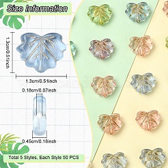 250 Stück 5 Farben plattierte transparente Acrylperlen&nbsp;OACR-YW0002-19