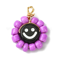 15 pendentif en perles de verre acrylique&nbsp;PALLOY-MZ00294