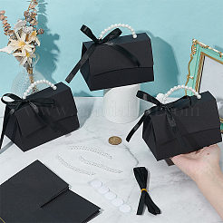 Bolsas plegables de papel para dulces de boda con asa redonda de perlas de imitación de plástico y cinta.&nbsp;CON-WH0115-20B-02