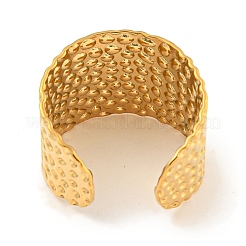 Bague de manchette ouverte texturée en acier inoxydable 304 avec placage ionique (IP)&nbsp;RJEW-A043-10G